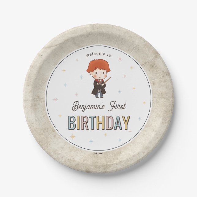 Assiettes En Carton Harry Potter Chibi Ron Weasley Wizard Birthday (Devant)