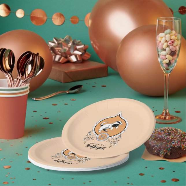 Assiettes En Carton HARRY POTTER™ | Délicat croquis HUFLEPUFF™ Crest (Multi)