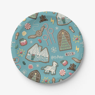 Assiettes En Carton HARRY POTTER™ HOGWARTS™ Motif de cookies de Noël