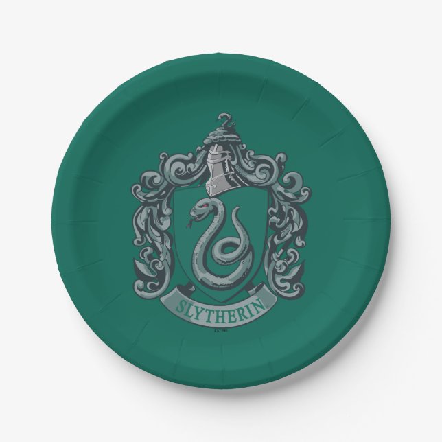 Assiettes En Carton Harry Potter | Slytherin Crest Green (Devant)