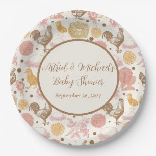 Assiettes En Carton Hatching Bientôt Baby shower de fille de poulet