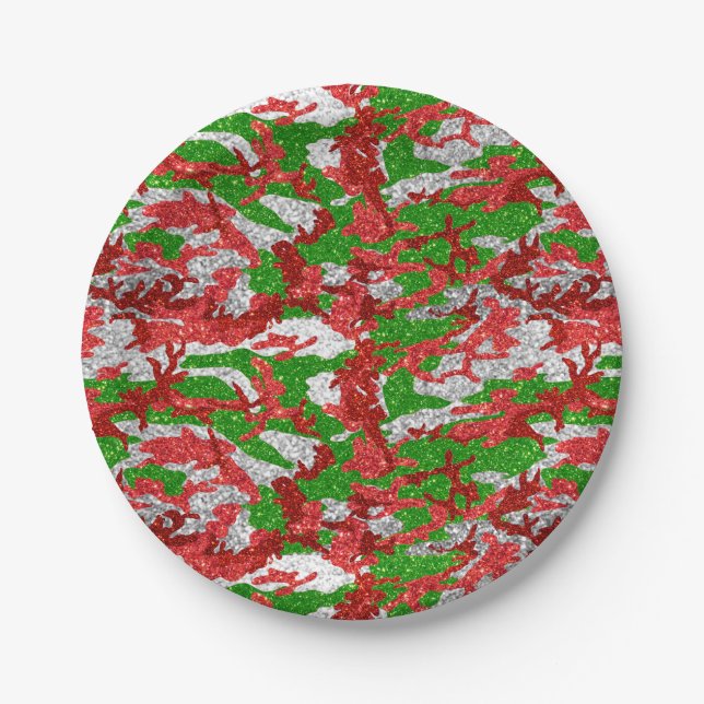 Assiettes En Carton Haus De Camo Motif Silver Xmas (Devant)