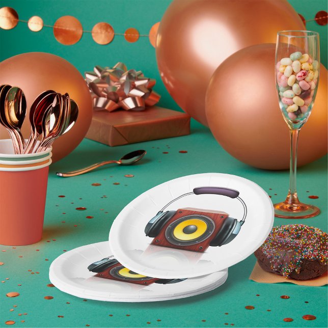 Assiettes En Carton Haut-parleurs et écouteurs (Créateur téléchargé)