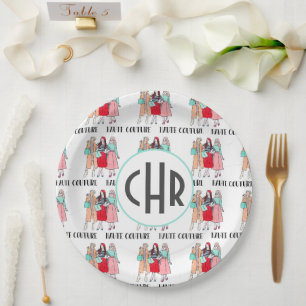 Assiettes En Carton Haute Couture   Mode   Paris   Monogramme