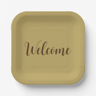 Assiettes En Carton Hazelnut Color Welcome Nom professionnel Modèle