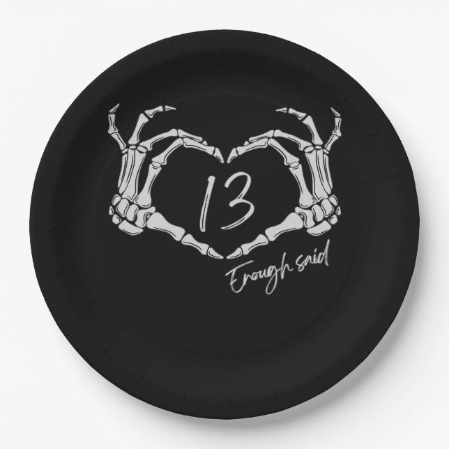 Assiettes En Carton Heart Skeleton Main Classic (Devant)