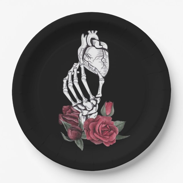 Assiettes En Carton Heart The Skeleton's Hand Classic (Devant)