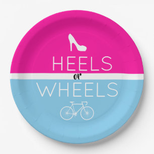 Assiettes En Carton Heels ou roues {Bicycle} Rose Révélation de genre 