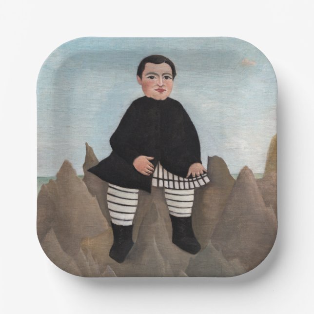 Assiettes En Carton Henri Rousseau - Garçon sur les rochers (Recto)