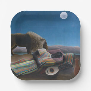 Assiettes En Carton Henri Rousseau - La Bohémienne endormie