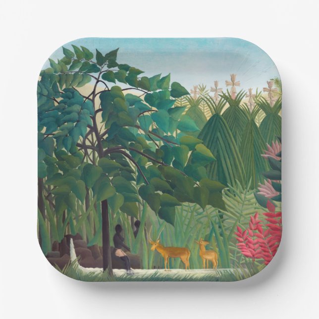 Assiettes En Carton Henri Rousseau - La cascade (Recto)