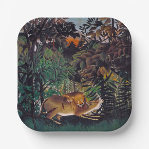 Assiettes En Carton Henri Rousseau - Le lion affamé