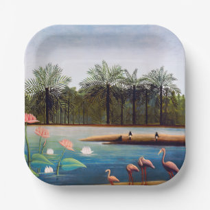 Assiettes En Carton Henri Rousseau - Les Flamants roses