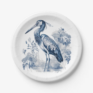 Assiettes En Carton Herbe d'art de style Delft bleu et blanc avec fleu