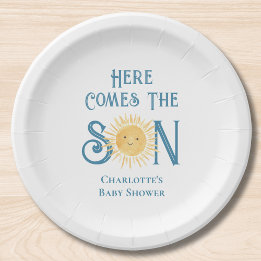 Assiettes En Carton Here Comes The Son Baby Shower