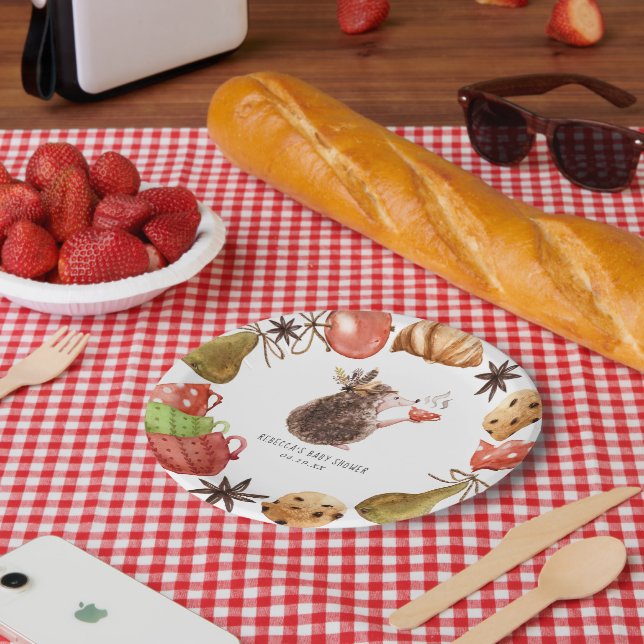 Assiettes En Carton Hérisson de Woodland | Baby shower animal (Pique-nique)