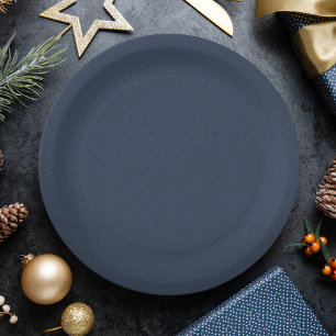 Assiettes En Carton Herringbone effet simple marine vacances de Noël