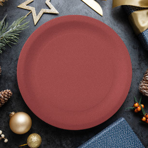 Assiettes En Carton Herringbone simple rouge Noël fête