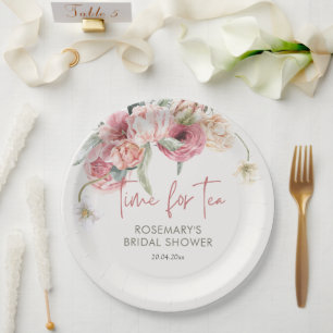 Assiettes En Carton Heure De La Fête des mariées Florale Du Tea Boho