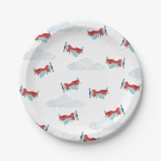 Assiettes En Carton Heure Vol avion Anniversaire