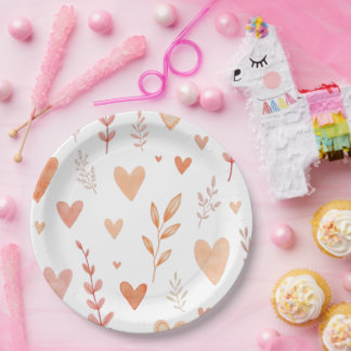 Assiettes En Carton Heureuse Sainte-Valentin