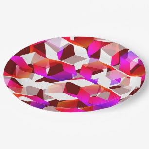 Assiettes En Carton hexagones roses et plus de couleurs, arrière - pla