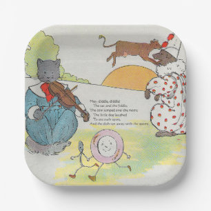 Assiettes En Carton Hey Diddle Diddle The Cat and Fiddle Rhyme