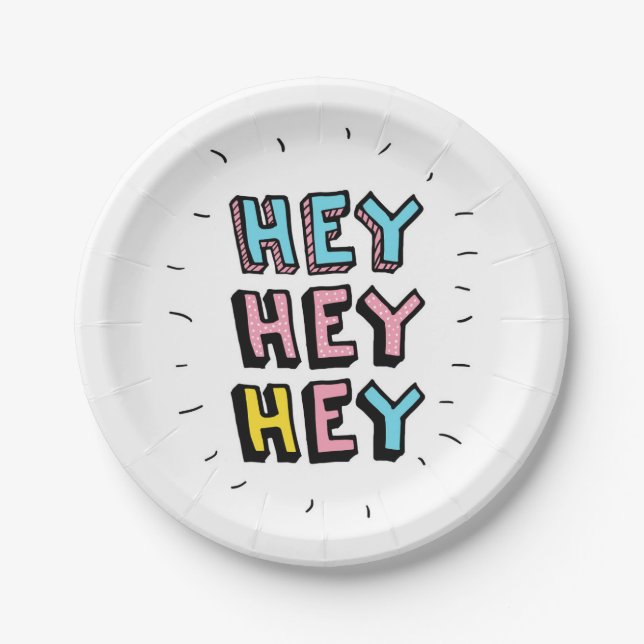 Assiettes En Carton Hey Hey (Devant)