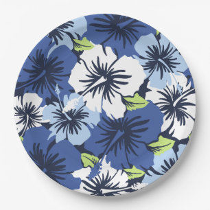 Assiettes En Carton Hibiscus épopé Floral hawaïen