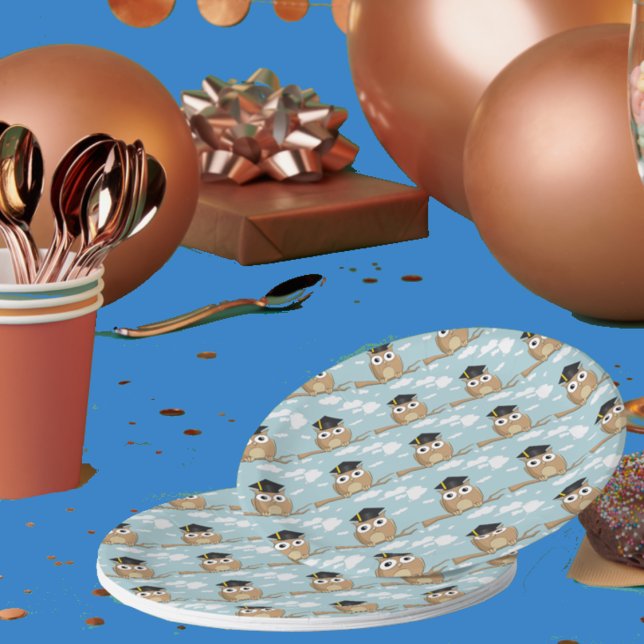 Assiettes En Carton Hibou diplômé (Créateur téléchargé)