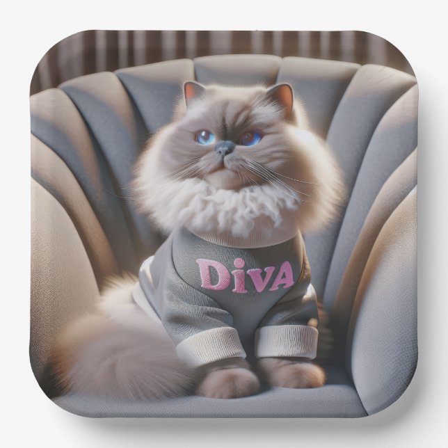 Assiettes En Carton Himalaya Diva Chat (Recto)