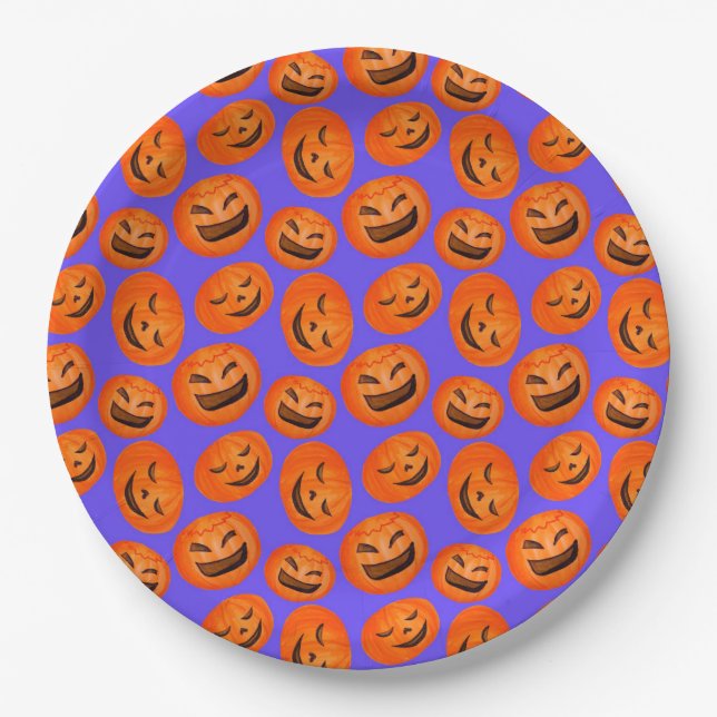 Assiettes En Carton Hip éffrayant citrouille Halloween partie fournit  (Devant)