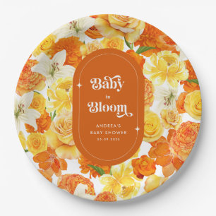 Assiettes En Carton Hippie Floral Super Baby dans le Baby shower de fl