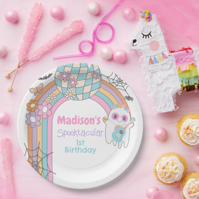 Assiettes En Carton Hippie Halloween  (Fête)