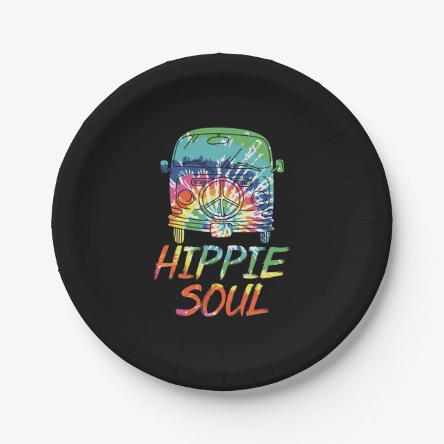 Assiettes En Carton Hippie Soul Microbus Van Hippie Lifestyle Hippie (Devant)