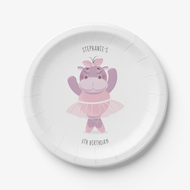 Assiettes En Carton Hippo Ballerina (Devant)