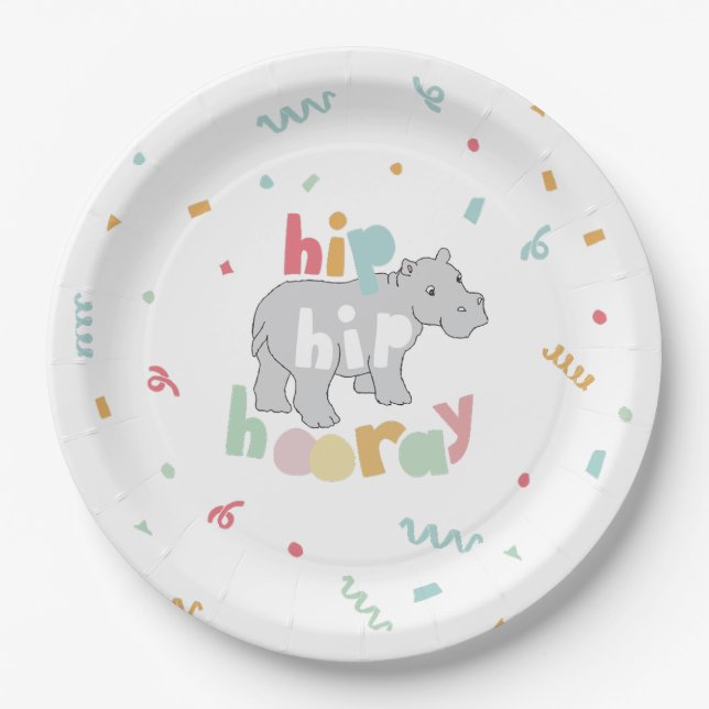 Assiettes En Carton Hippo Hippopotamus (Devant)