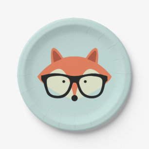 Assiettes En Carton Hipster Red Fox