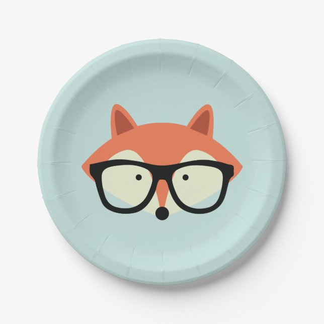 Assiettes En Carton Hipster Red Fox (Devant)