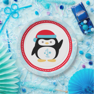 Assiettes En Carton Hiver ONE derland Anniversaire Penguin
