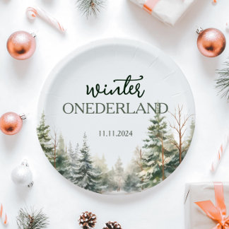Assiettes En Carton Hiver Onederland Premier anniversaire