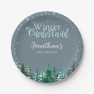 Assiettes En Carton Hiver Onederland Premier anniversaire paysage enne