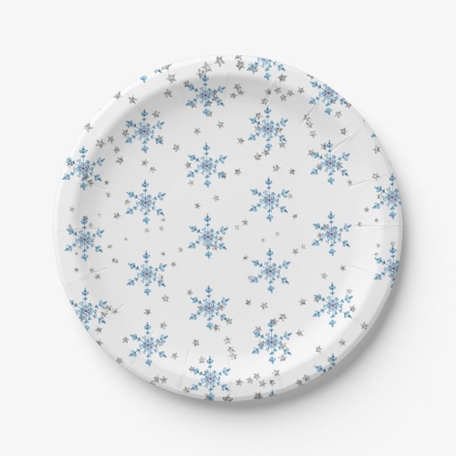 Assiettes En Carton Hiver Onederland Snowflake (Devant)