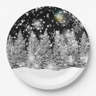 Assiettes En Carton Hiver Solstice neige