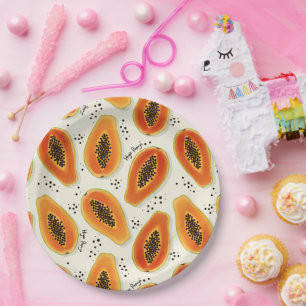 Assiettes En Carton Hiya Papaya Motif