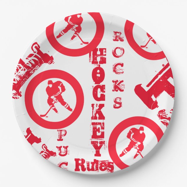 Assiettes En Carton Hockey (Devant)