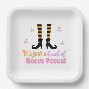Assiettes En Carton Hocus Pocus Moderne Halloween Orange Pourpre Citat