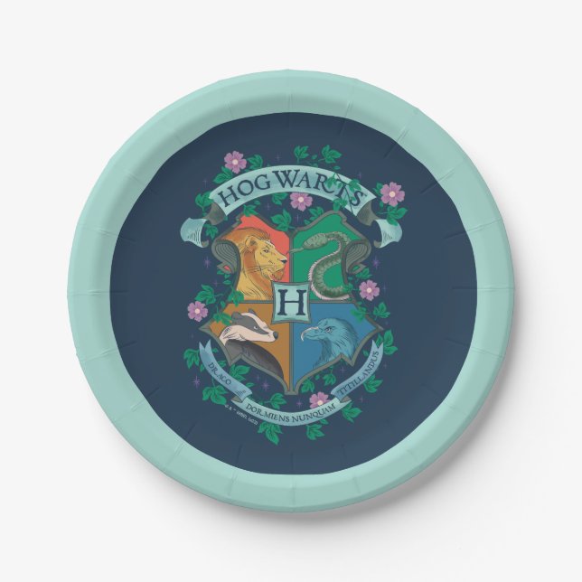 Assiettes En Carton HOGWARTS™ Floral Crest (Devant)