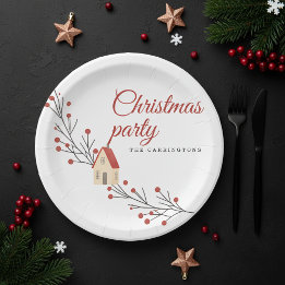 Assiettes En Carton Holiday Berry Branch Christmas