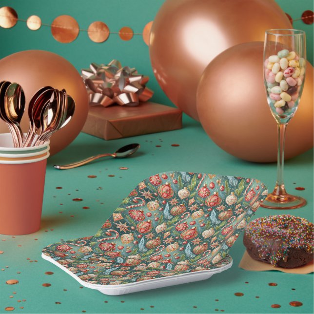 Assiettes En Carton Holiday Ornaments Pattern (Multi)